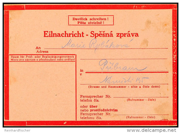 Eilnachrichtenkarten 1944, 4 Verschiedene Vordrucke: 2 Gebrauchte Aus Dem Reich (Berlin Karlshorst, Falkensee) Und... - Autres & Non Classés