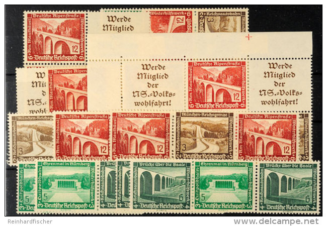 1936, WHW-Bauten, Kpl. Postfrische Zusammendruckserie, Katalog: S243/W122 **1936, WHW Buildings, Complete Mint... - Autres & Non Classés