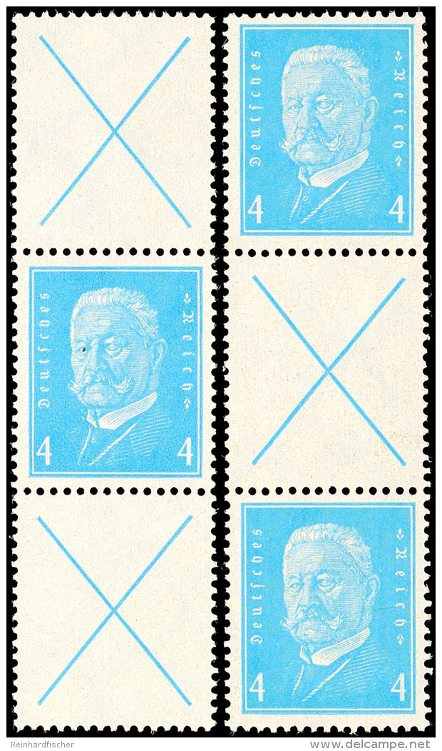 Reichspräsidenten 1932, 18 Zusammendrucke Komplett Postfrisch, Mi. 1.420,-, Katalog: K9/W29 **Presidents... - Otros & Sin Clasificación