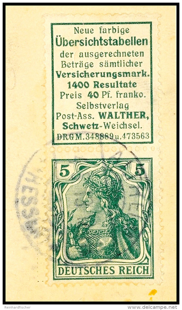 "Übersichtstabellen" + 5 Pf. Germania, Senkr. Zusammendruck Auf Briefstück, Gestempelt  "ALTHEIM 4.5.13",... - Otros & Sin Clasificación