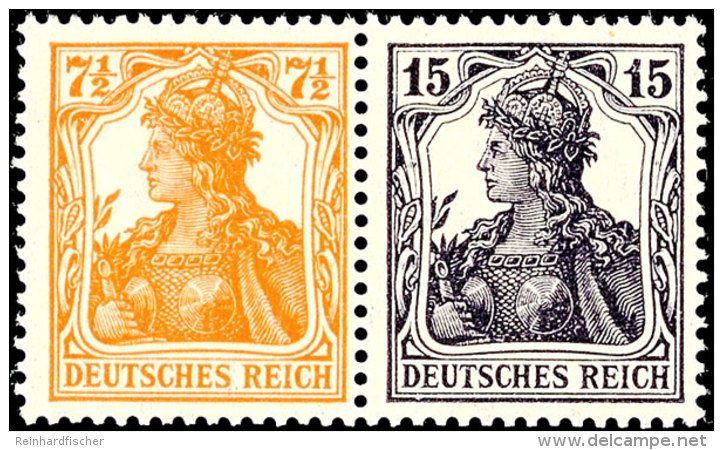 7&frac12;+15 Pf. Germania, Sehr Gut Gezähnt, Postfrisch, Mi. 380 ,-, Katalog: W11ba **7&frac12; 15 Pf.... - Otros & Sin Clasificación