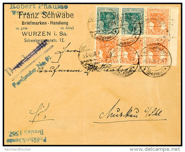 Germania 1918/19, 7&frac12;+5 Pf. Heftchenblatt Mit Unbedrucktem Durchgezähntem Rand Portorichtig Auf Brief... - Autres & Non Classés