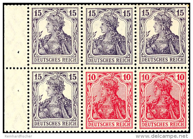 Germania 1918/19, 15 Pf. + 10 Pf. Heftchenblatt Mit Rand, Ungebraucht, Mi. 420.-, Katalog: HBl.19aaA0 *Germania... - Otros & Sin Clasificación