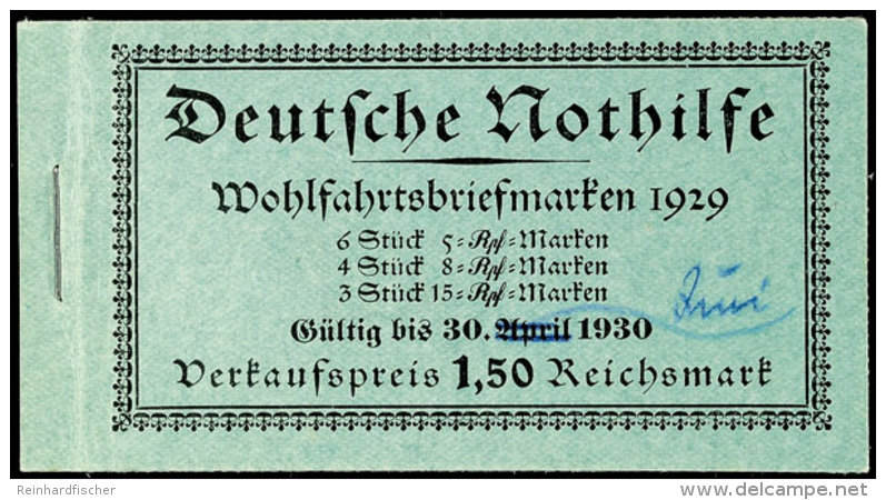 Nothilfe 1929, Markenheftchen, Gültig Bis 30. Juni 1930 Handschriftlich Geändert, Komplett Postfrisch... - Cuadernillos