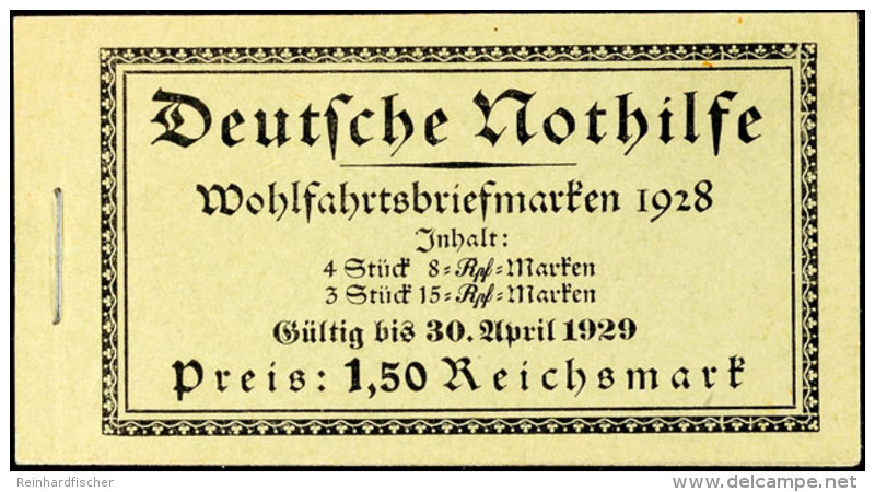 Nothilfe 1928, Komplettes Markenheftchen, Werbefeld A1, Postfrisch (leichter Öffnungsbug), Mi. 700.-, Katalog:... - Cuadernillos