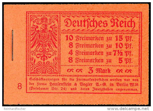 1919, Germania, Markenheftchen ONr. 8, Komplett Mit Durchgezähnten Rändern, Postfrisch, Seltene Variante... - Carnets