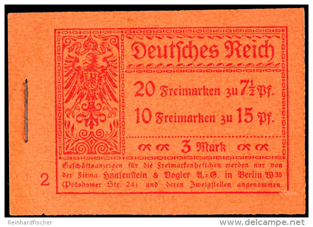 1917, Germania, Markenheftchen ONr. 2, Komplett, Seltene Variante Mit Nicht Durchgezähnten... - Carnets