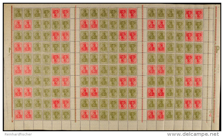 40+60 Pf. Germania, Kompletter Markenheftchenbogen, Postfrisch (mehrfach Senkr. Gefaltet, Teils Etwas Angetrennt,... - Otros & Sin Clasificación