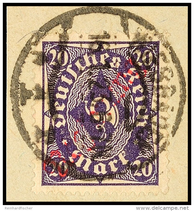 20 Mk Schwärzlichgrauviolett, Roter Aufdruck "Regierung" In Type II, Mit Vollem Stempel "WIESBADEN 1 R... - Autres & Non Classés