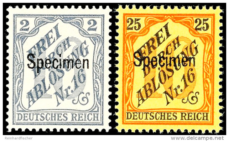 2 Pfg Bis 25 Pfg Zähldienstmarken Für Baden Mit Aufdruck "Specimen", Tadellos Postfrisch, Gepr. Drahn,... - Otros & Sin Clasificación