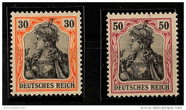 30 Und 50 Pf. Germania Kriegsdruck, Je "y"-Papier, Postfrisch, Gepr. Jäschke-L BPP, Mi.175,-, Katalog:... - Autres & Non Classés