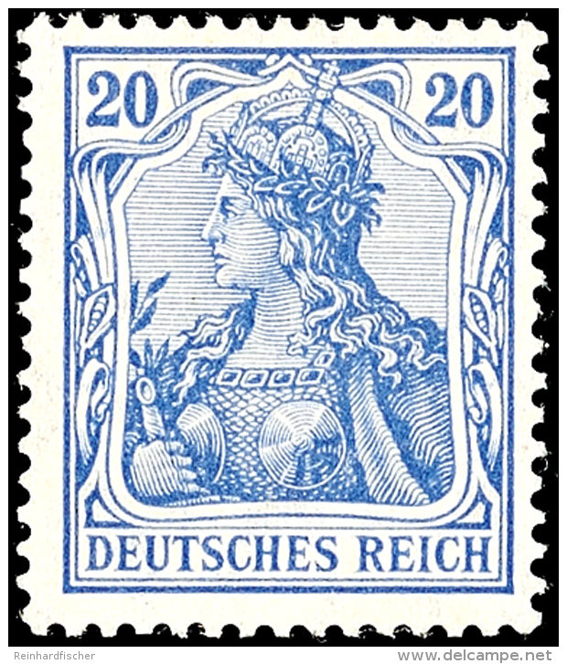 20 Pf. Germania Friedensdruck, Violettultramarin, Ungebraucht, Gepr. Jäschke BPP, Mi. 250,-, Katalog: 87Ib... - Autres & Non Classés