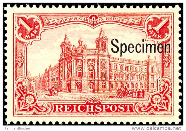 1 Mk. Reichspost, Dunkelkarminrot, Aufdruck "Specimen", Postfrisch, Sign. Bühler, Fotoattest... - Autres & Non Classés