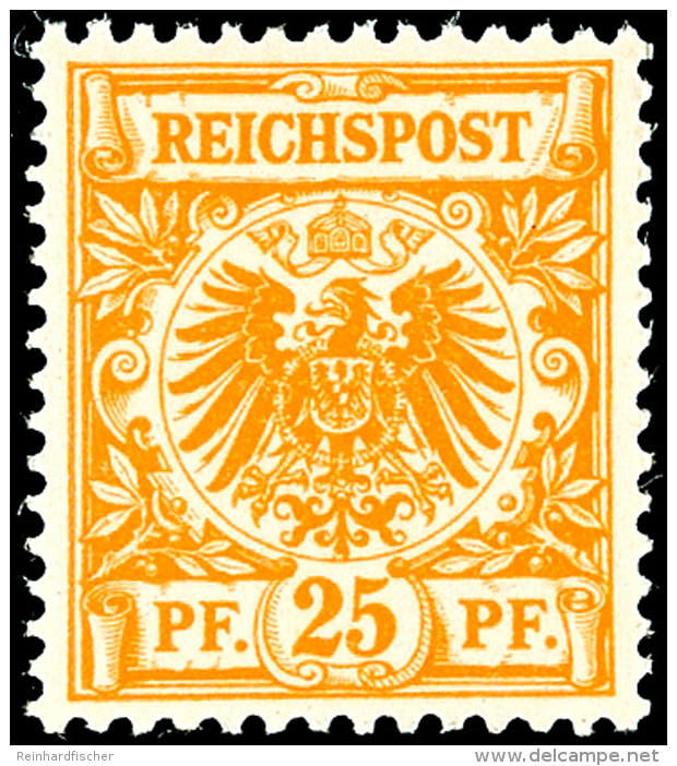 25 Pfg Krone/Adler, Gelblichorange, Tadellos Postfrisch, Unsigniert, Fotobefund Jäschke-L. BPP (2016):... - Autres & Non Classés