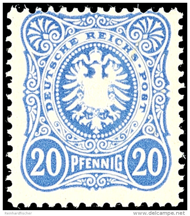 20 Pfg. Lebhaftultramarin, Postfrisch Tadellos, Geprüft Zenker BPP, Mi. 170,-, Katalog: 42ba **20 Pfg.... - Autres & Non Classés