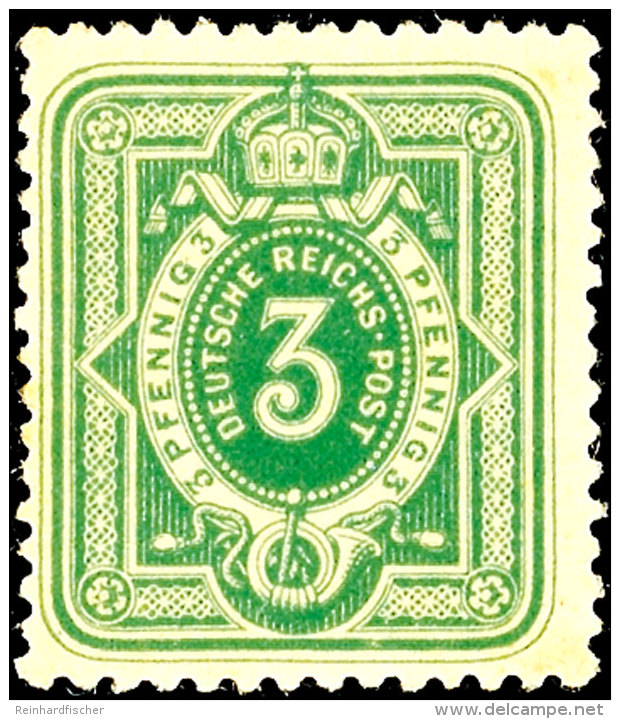 3 Pf. Gelblichgrün, Frühauflage, Postfrisch, Sign. Zenker (mit Versehentlicher Kennzeichnung Ia),... - Autres & Non Classés