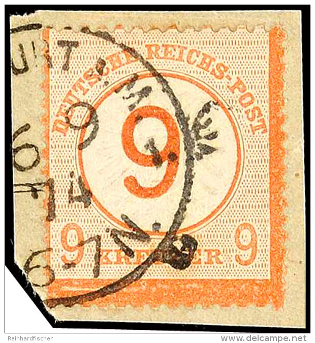 9 Kr. Auf 9 Kr. Braunorange, Großer Schild, Tadellos Entwertet Mit Ekr. "FRANKFURT A. M. 6 9 74" Auf... - Autres & Non Classés