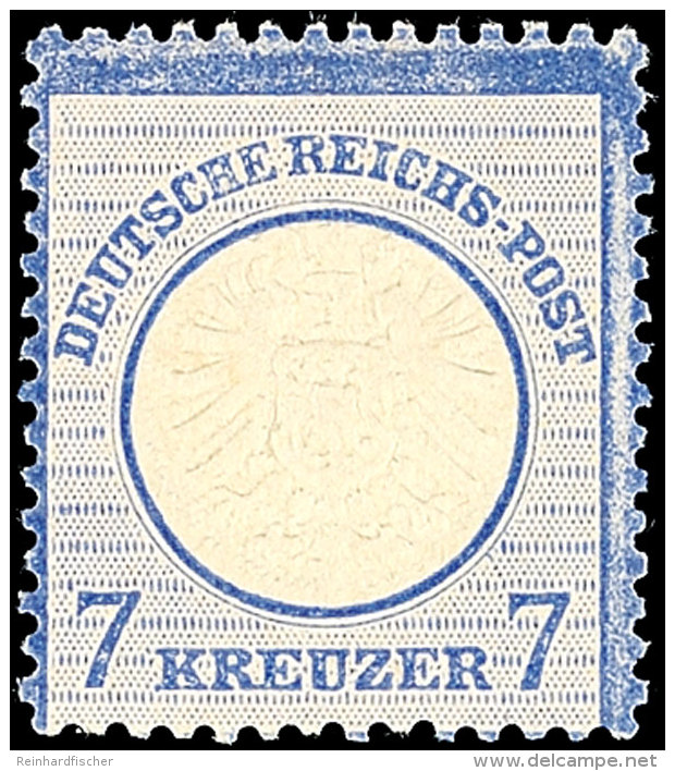 7 Kreuzer Großer Schild, Grauultramarin, Tadellos Postfrisch, Unsigniert, Fotobefund Krug BPP (2016): "in... - Autres & Non Classés