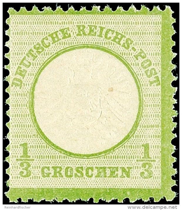 1/3 Gr. Gelblichgrün Großer Schild, Tadellos Postfrisch, Fotobefund Krug BPP "einwandfrei", Mi. 180.-... - Autres & Non Classés