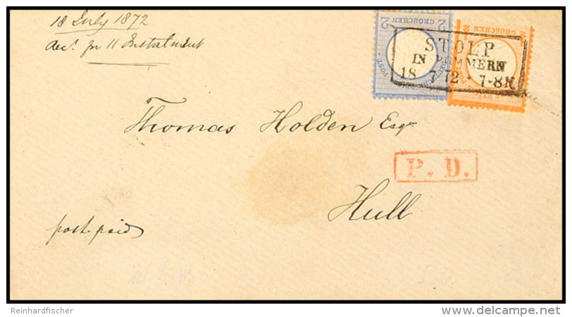 2 Gr. Ultramarin (einige Zähne Gebräunt) Und 1/2 Gr. Orange, Kleine Marke 15L, Mit Ra3 "STOLP In POMMERN... - Otros & Sin Clasificación