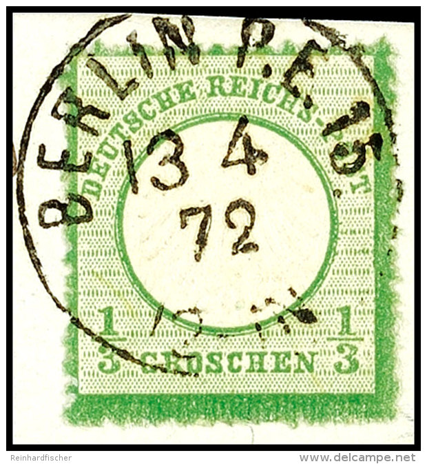 1/3 Groschen Graugrün, Luxusstück Mit Zentrisch Klarer Entwertung "BERLIN P. E. 15 13.4.72" Auf... - Autres & Non Classés