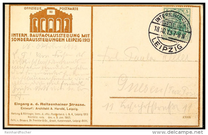 "LEIPZIG INTERN. BAUFACH-AUSSTELLUNG 18.10.13", Klar Auf Offizieller Postkarte  BFLEIPZIG Inner. Architecture... - Sonstige & Ohne Zuordnung