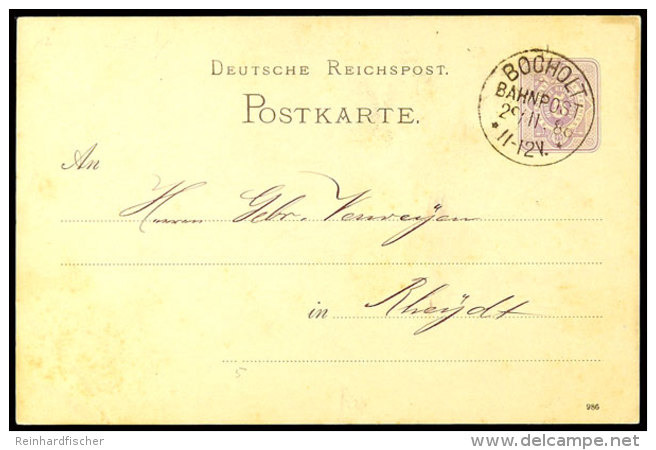 "BOCHHOLT BAHNPOST 29/11 86" - Bahnpost-K1, Auf GS-Postkarte 5 Pfg Nach Rheydt, Kleine Spuren, Katalog: P12... - Otros & Sin Clasificación