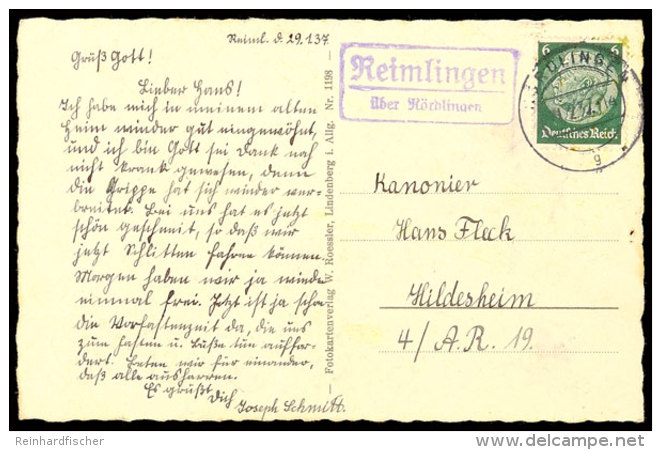 "Reimlingen / über Nördlingen", Klar Auf Bildpostkarte 1935 Nach Hildesheim  BFReimlingen / Over... - Autres & Non Classés