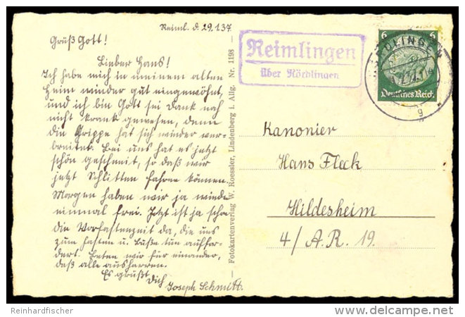 "Reimlingen / über Nördlingen", Klar Auf Bildpostkarte 1935 Nach Hildesheim  BFReimlingen / Over... - Otros & Sin Clasificación