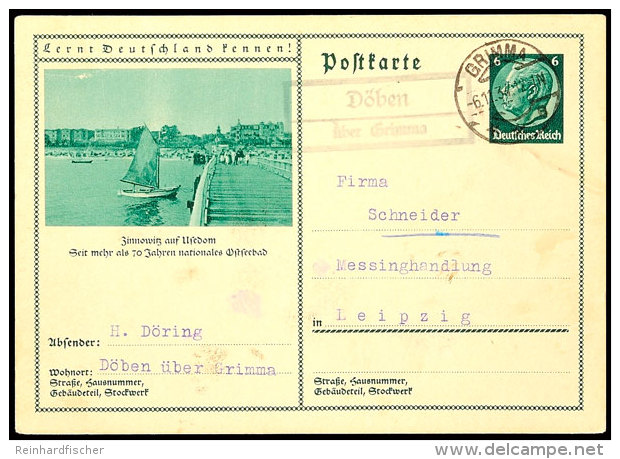 "Döben / über Grimma", Auf Bild-GS-Postkarte 1934 Nach Leipzig, Kleine Spuren  BFDöben / Over... - Otros & Sin Clasificación