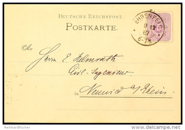 "EHRENFELD 9 12 87" - Aptierter K2 Mit Sternen, Auf Postkarte 5 Pfg Nach Neuwied, Katalog: 40 BFEHRENFELD 9 12... - Autres & Non Classés