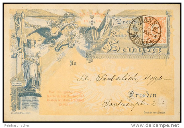 Dresden, Hansa, 3 Pfg Mehrfarbige Ganzsachenkarte Auf Den 2. September 1895 (25. Jahrestag Von Sedan) Mit... - Autres & Non Classés