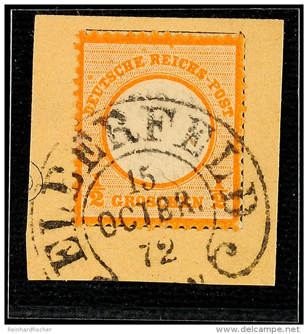 "ELBERFELD 15 OCTBR. 72" - (Spalink 12-4), Klar Auf Briefstück Mit 1/2 Groschen Großer Schild, Orange,... - Otros & Sin Clasificación