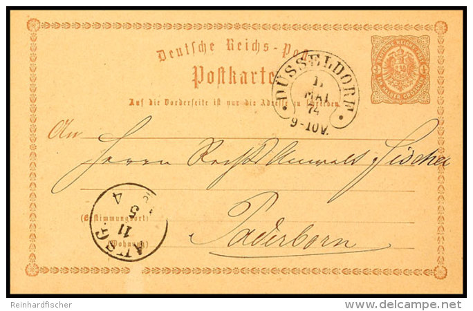 "DÜSSELDORF 11 MAI 74"; Sp. 11-1N3, Ersttag Der 3. Nachgravur Klar Auf GA-Karte &frac12; Gr., Mit Abart "CH"... - Autres & Non Classés