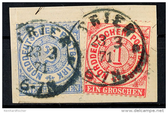 "TRIER 23 3 71" - Blauer Ablöser-K1 Mit Zwei Rosetten, Auf Briefstück 1 U. 2 Gr., Katalog: 16,17... - Autres & Non Classés