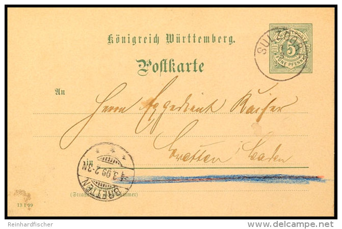 "SULZDORF 4 3 99" - K1, Auf GS-Postkarte 5 Pfg Nach Bretten, Katalog: P37 BFSULZDORF 4 3 99 - Single Circle... - Autres & Non Classés