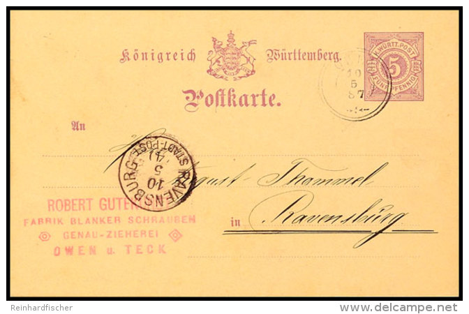 "OWEN 10 5 87" - K3, Auf GS-Postkarte 5 Pfg Nach Braunschweig, Katalog: P26 BFOWEN 10 5 87 - Three Circle... - Autres & Non Classés