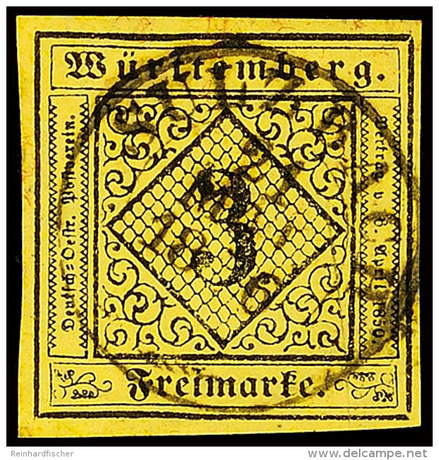 "SULZBACH 21 MAI 1856" - K2, Zentrisch Auf Vollrandigem Kabinettstück 3 Kr., Gepr. Irtenkauf BPP, Katalog: 2aV... - Autres & Non Classés