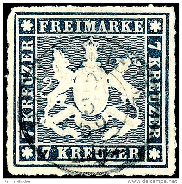 7 Kreuzer Schieferblau, Farbfrisches Kabinettstück, Klar Gestempelt "BIETIGHEIM", Gepr. Irtenkauf BPP, Mi.... - Otros & Sin Clasificación