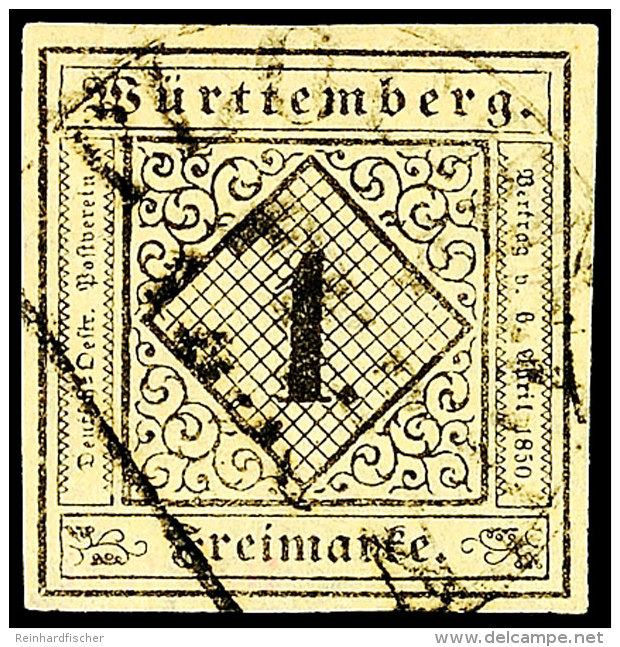 1 Kreuzer Mittelgraugelbes Seidenpapier, Type III, Vollrandiges Und Farbfrisches Luxusstück Mit... - Otros & Sin Clasificación