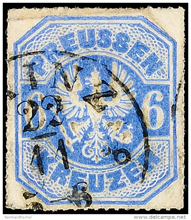 "MAINZ 22/11" (1867) - K1 Mit Kringeln, Klarer Teilabschlag Auf Preussen 6 Kr., Oben Kleinstmangel, Katalog: Pr.25a... - Autres & Non Classés