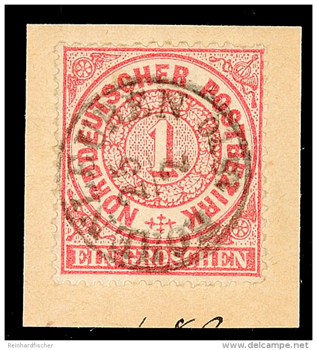 "HOHENLEUBEN 25/2 1870" - Fingerhut-K1, Zentrisch Klar Auf Briefstück NDP 1 Gr., Katalog: NDP 16... - Autres & Non Classés
