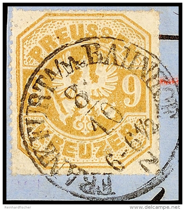 "FRANKFURT A/M. BAHNHOF 8/10 (1867)" - K1, Haferkamp Type 2 (Feuser 133), Klar Auf Kabinettbriefstück 9 Kr.,... - Otros & Sin Clasificación