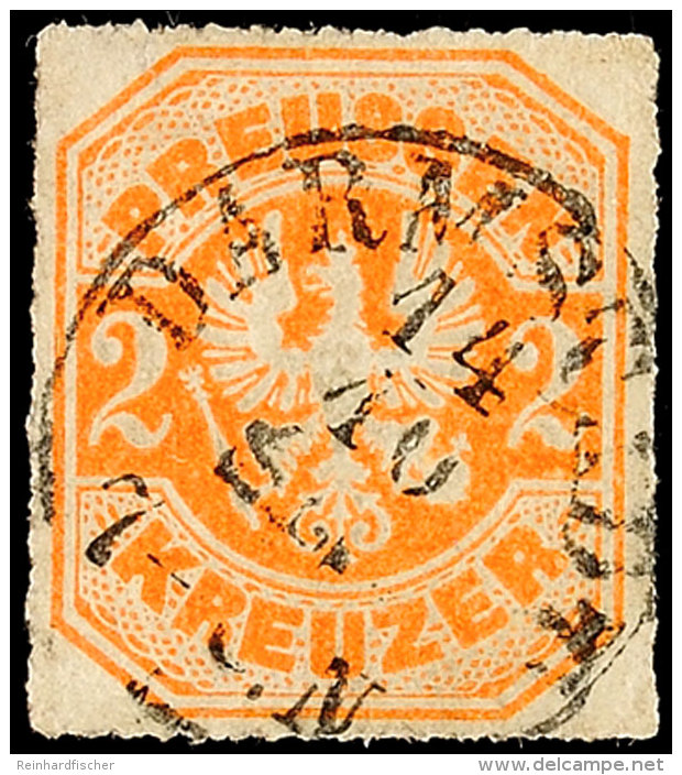 "DARMSTADT 14 10" (1867) - Kleiner K1 Mit Block, Zentrisch Auf Preussen 2 Kr., Helle Stelle, Katalog: Pr.23... - Otros & Sin Clasificación