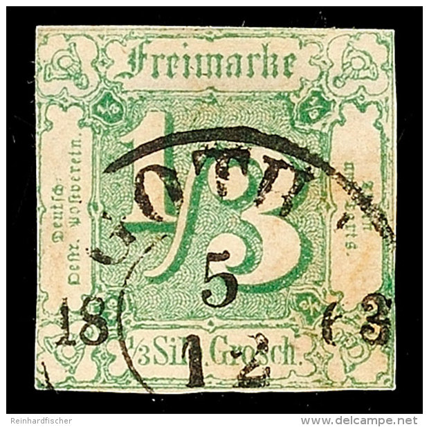 "GOTHA 5 12 1863" - K2, Gerade Aufsitzend Auf Tieffarbiger 1/3 Sgr. Grün Im Taxisschnitt, Kleine Helle Stelle,... - Autres & Non Classés
