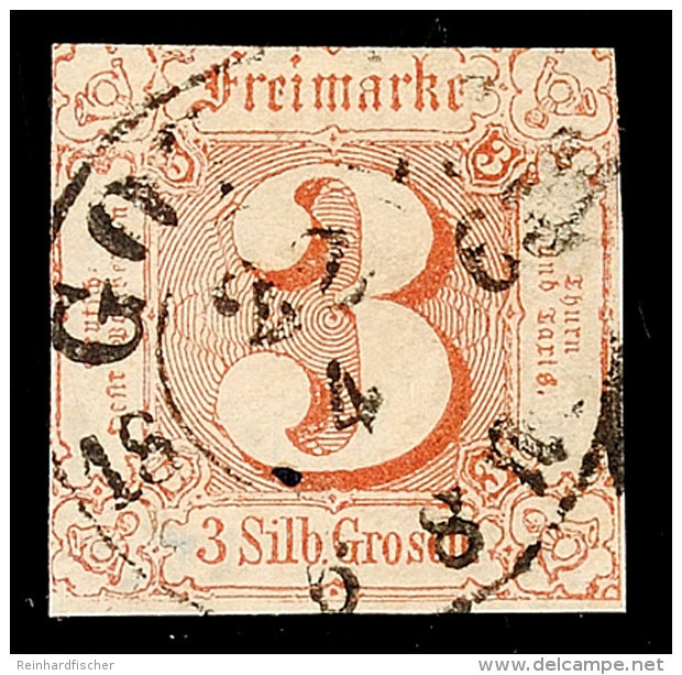 "GOTHA 22 4 1863" - K2, Zentrisch Auf Farbfrischer 3 Sgr. Braunrot Im Taxisschnitt, Katalog: 17 OGOTHA 22 4... - Otros & Sin Clasificación