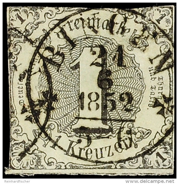 "BINGEN 24 6 1852" - Kleiner K1 Mit Kreuzen, Großherzogtum Hessen, Klar Und Zentrisch Auf 1 Kr. A.... - Otros & Sin Clasificación