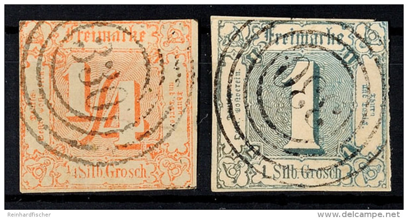 "330" - SCHLANGEN, Je Klar Auf 1/4 U. 1 Sgr. II.Ausgabe Im Taxisschnitt, Beide Werte Etwas Oxidiert, Katalog: 13,15... - Autres & Non Classés