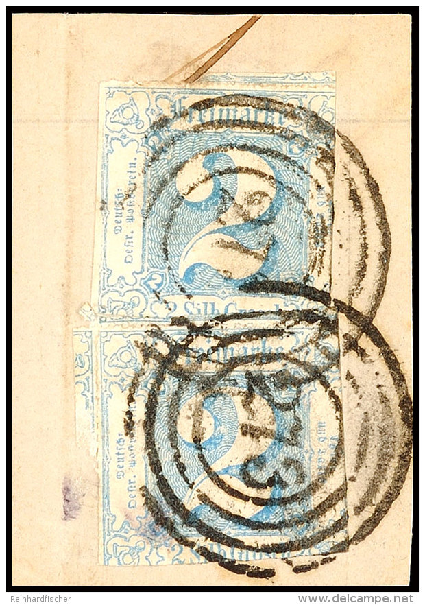 "273" - GOTHA, Type II, Zwei Abschläge Auf Briefstück Mit Zwei Stück 2 Sgr. IV.Ausgabe, Marken Teils... - Autres & Non Classés