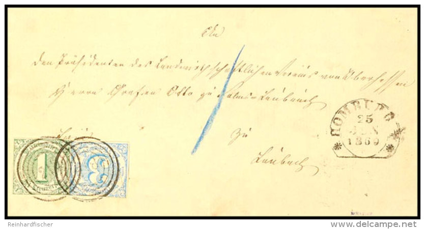 "218" Nebst Steigbügelstempel "HOMBURG 25 JUN 1860" Auf Postbezirksbrief über Frankfurt/M. Nach Laubach,... - Otros & Sin Clasificación